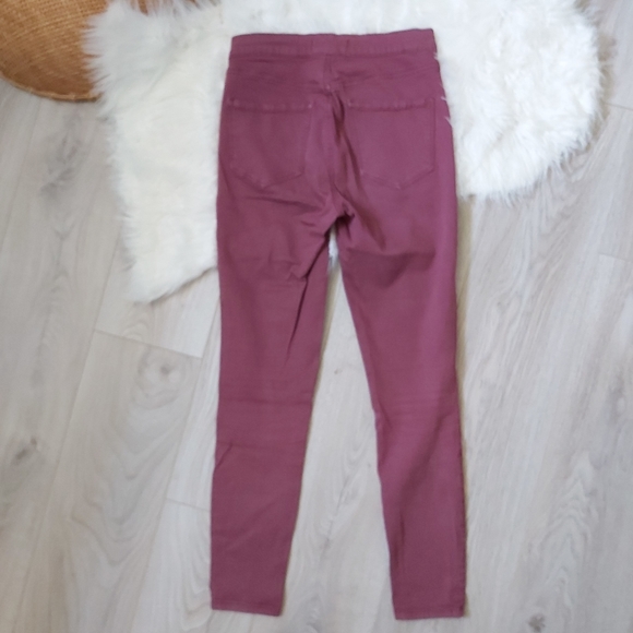 Garage Vintage Cotton Burgendy Ankle Length Jeggings - Picture 3 of 8